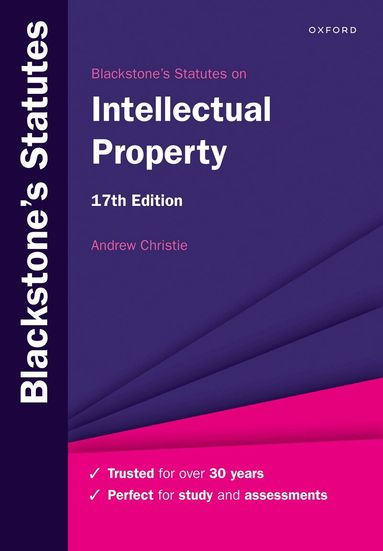 Andrew Christie - Blackstone's Statutes on Intellectual Property, Häftad