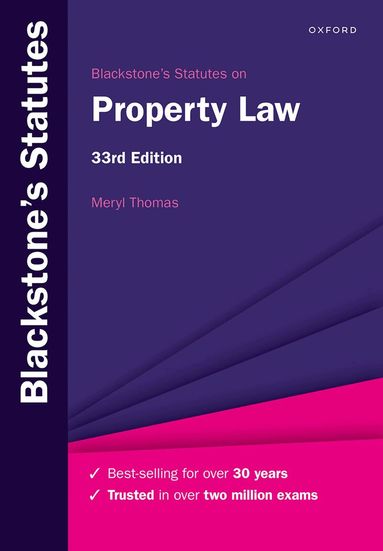 Meryl Thomas - Blackstone's Statutes on Property Law, Häftad
