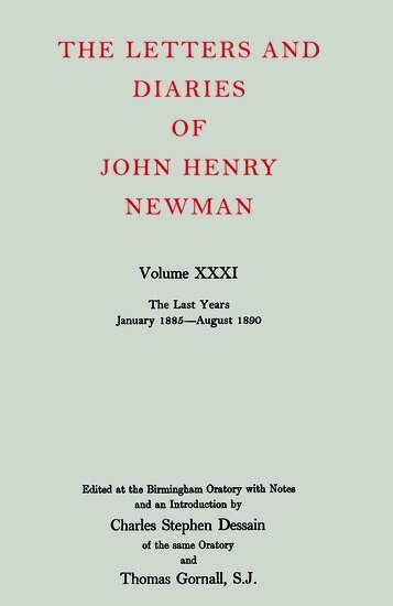 John Henry Newman, Charles Stephen Dessain, Thomas Gornall - The Letters and Diaries of John Henry Newman: Volume XXXI: The Last Years, January 1885 to August 1890, Inbunden