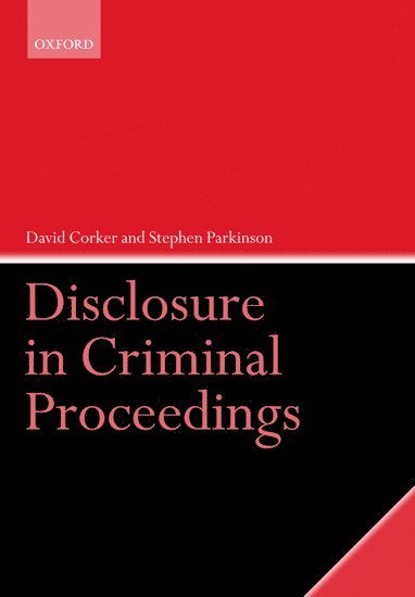 bokomslag Disclosure in Criminal Proceedings