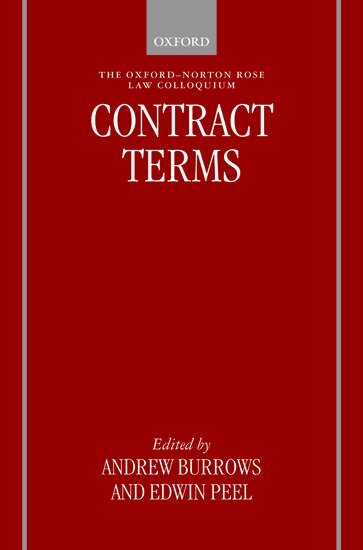 Edwin Peel, Andrews Burrows, Andrew Burrows, Edwin Peel - Contract Terms, Inbunden