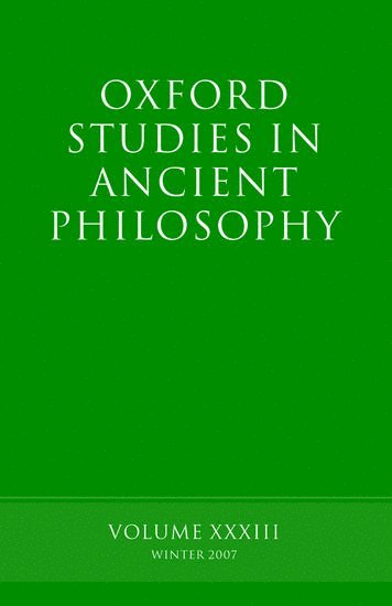 Oxford Studies in Ancient Philosophy XXXIII 1