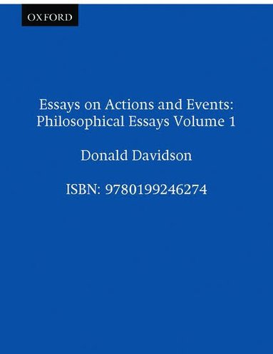 Donald Davidson - Essays on Actions and Events, Häftad