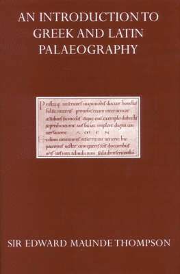 bokomslag An Introduction to Greek and Latin Palaeography