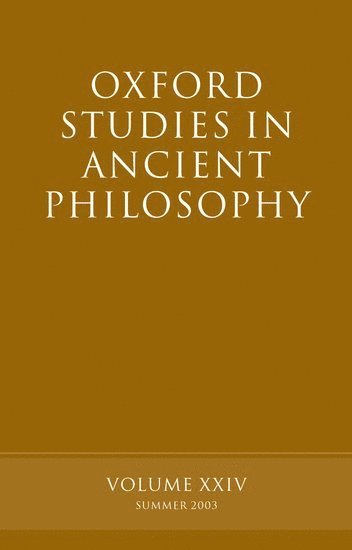 bokomslag Oxford Studies in Ancient Philosophy, Volume XXIV