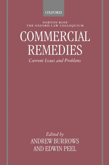 Andrew Burrows, Edwin Peel - Commercial Remedies, Inbunden
