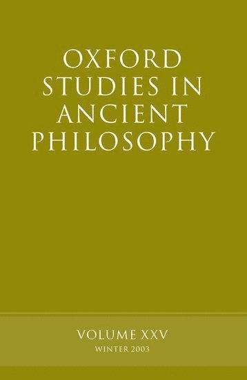 Oxford Studies in Ancient Philosophy volume XXV