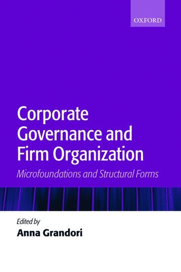 bokomslag Corporate Governance and Firm Organization