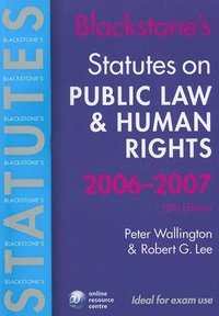 bokomslag Blackstone's Statutes On Public Law And Human Rights