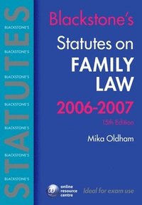 bokomslag Blackstone's Statutes On Family Law