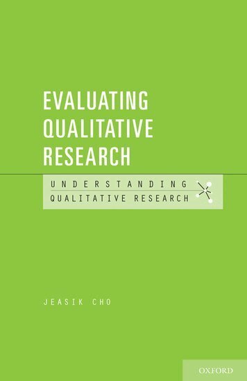Jeasik Cho - Evaluating Qualitative Research, Häftad