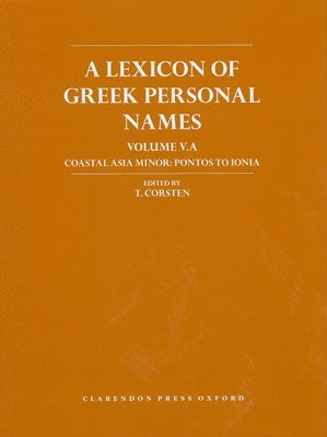 A Lexicon of Greek Personal Names 1