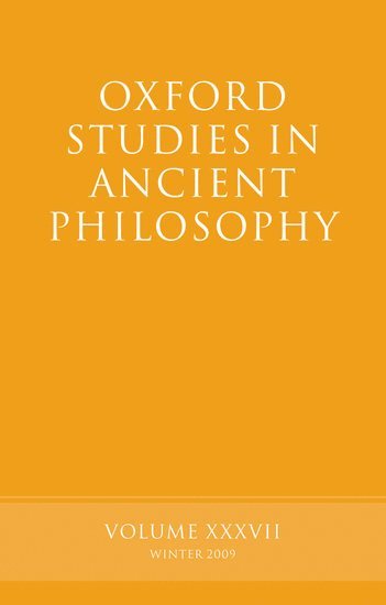 Oxford Studies in Ancient Philosophy Volume 37 1