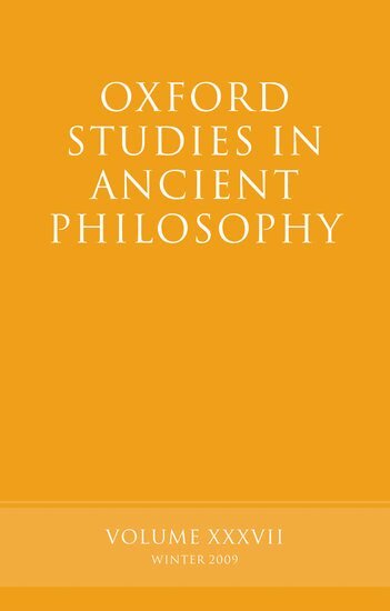 Brad Inwood - Oxford Studies in Ancient Philosophy Volume 37, Häftad