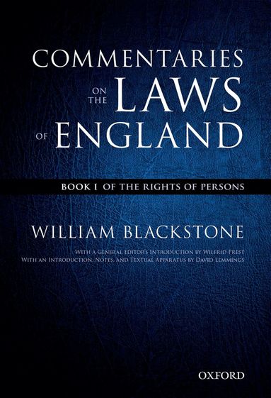 William Blackstone, David Lemmings - The Oxford Edition of Blackstone's: Commentaries on the Laws of England, Häftad