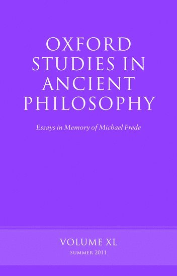 Oxford Studies in Ancient Philosophy, Volume 40 1