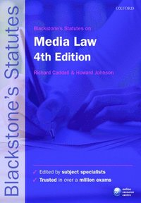 bokomslag Blackstone's Statutes on Media Law
