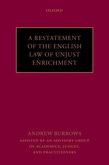 bokomslag A Restatement of the English Law of Unjust Enrichment