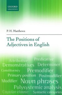 bokomslag The Positions of Adjectives in English