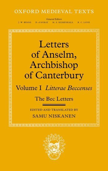 Samu Niskanen - Letters of Anselm, Archbishop of Canterbury, Inbunden