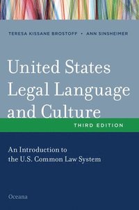 bokomslag United States Legal Language and Culture