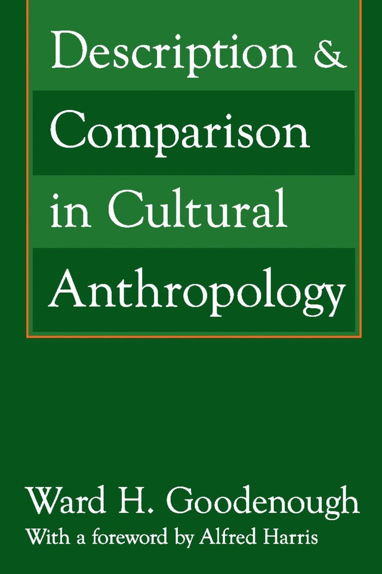 Description and Comparison in Cultural Anthropology 1