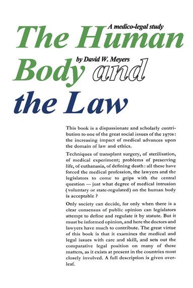 bokomslag Human Body and the Law