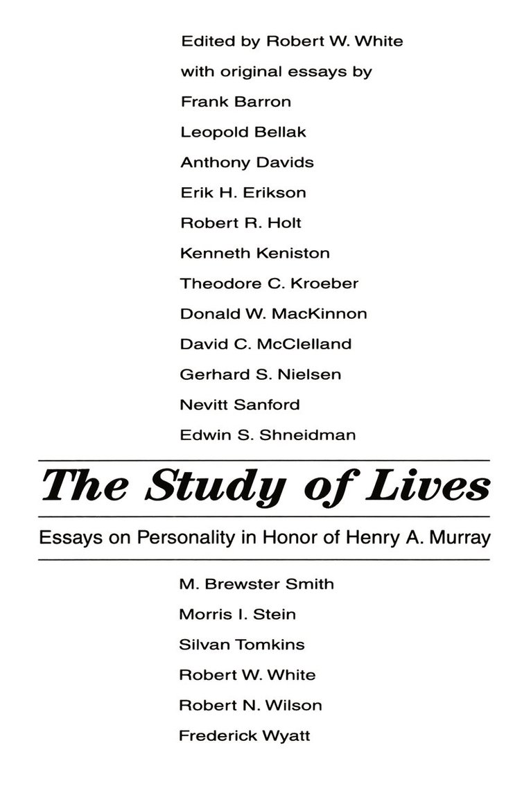 Robert White - Study of Lives, Häftad