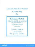 SAM Answer Key for Chez nous