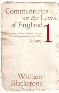 bokomslag Commentaries on the Laws of England, Volume 1