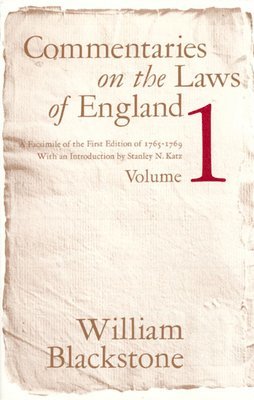 William Blackstone - Commentaries on the Laws of England, Volume 1, Häftad