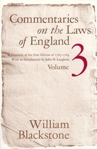bokomslag Commentaries on the Laws of England, Volume 3