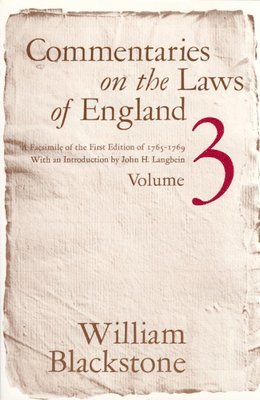 William Blackstone - Commentaries on the Laws of England, Volume 3, Häftad