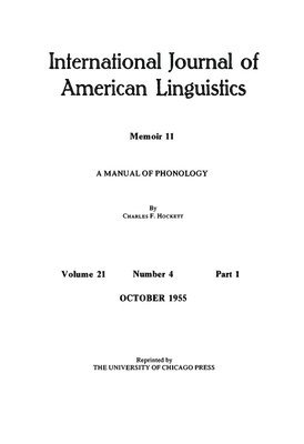 Charles F. Hockett - Manual of Phonology, Häftad