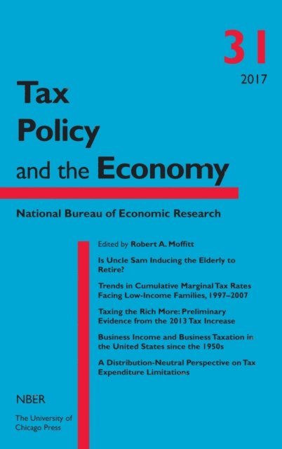 Tax Policy and the Economy, Volume 31 1