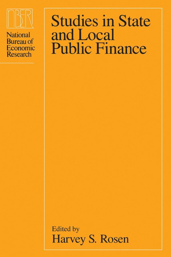 Harvey S. Rosen - Studies in State and Local Public Finance, Inbunden