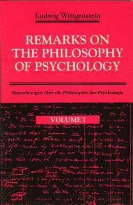 bokomslag Remarks on the Philosophy of Psychology