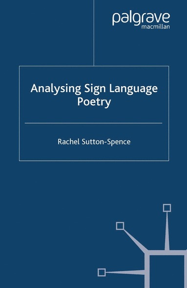 bokomslag Analysing Sign Language Poetry