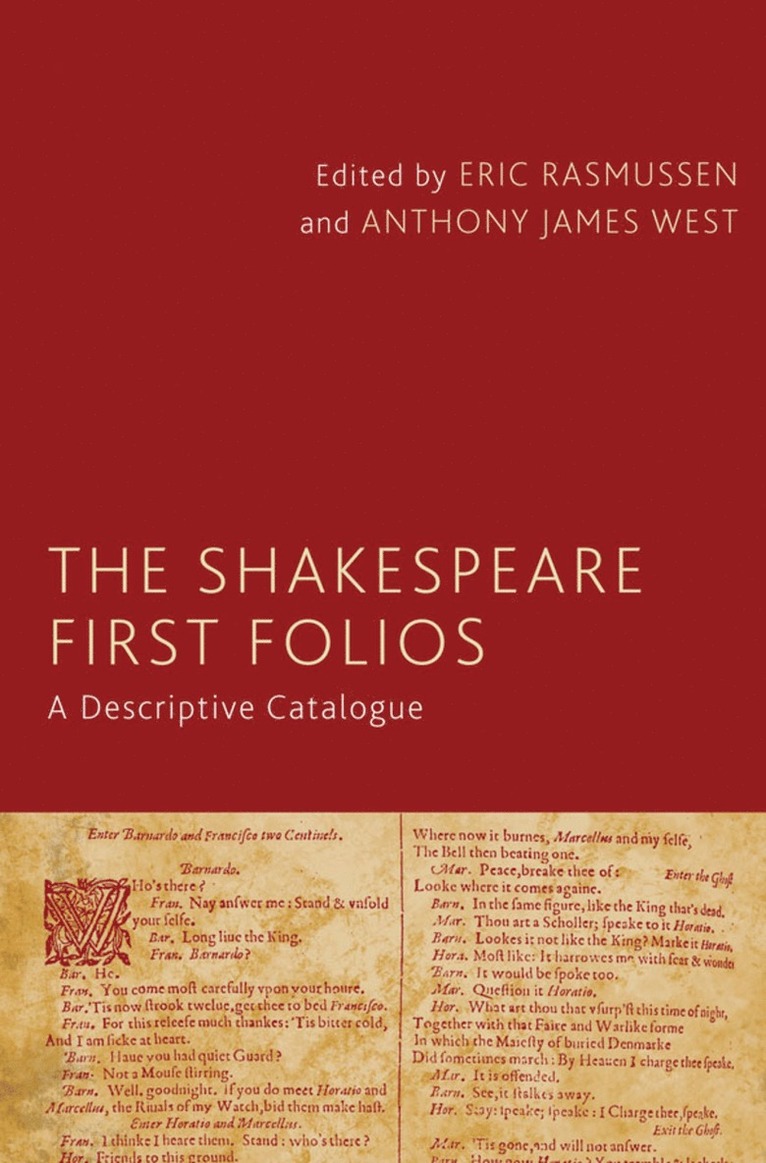 Eric Rasmussen, A. West - Shakespeare First Folios, Inbunden