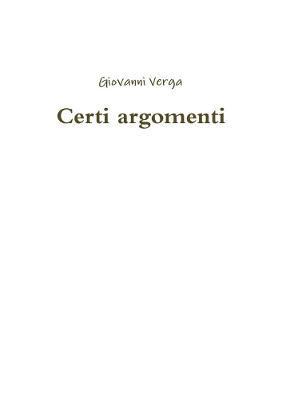 Giovanni Verga - Certi argomenti, Häftad