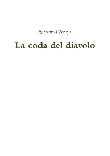 Giovanni Verga - coda del diavolo, Häftad