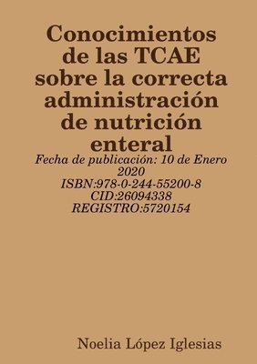 bokomslag Conocimientos de las TCAE sobre la correcta administracin de nutricin  enteral