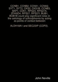 bokomslag CCNB1, CCNB2, CCNA1, CCNA2, SYT1, SYT2, CKS2, CKS1B, CCNB3, SKP1, CDK1, RPS23, RPS27A, ZFAND4, RPS27, RPS27l, BUB1, BUB1B could play significant roles in the aetiology of schizophrenia by acting as...