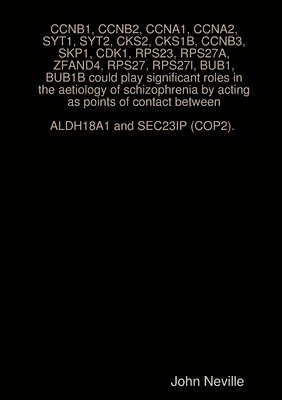 bokomslag CCNB1, CCNB2, CCNA1, CCNA2, SYT1, SYT2, CKS2, CKS1B, CCNB3, SKP1, CDK1, RPS23, RPS27A, ZFAND4, RPS27, RPS27l, BUB1, BUB1B could play significant roles in the aetiology of schizophrenia by acting as...