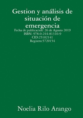 bokomslag Gestion y anlisis de situacin de emergencia