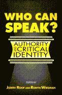 Judith Roof, Robyn Wiegman - Who Can Speak?, Häftad