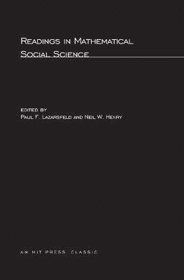 Paul F. Lazarsfeld, Neil W. Henry - Readings in Mathematical Social Science, Häftad