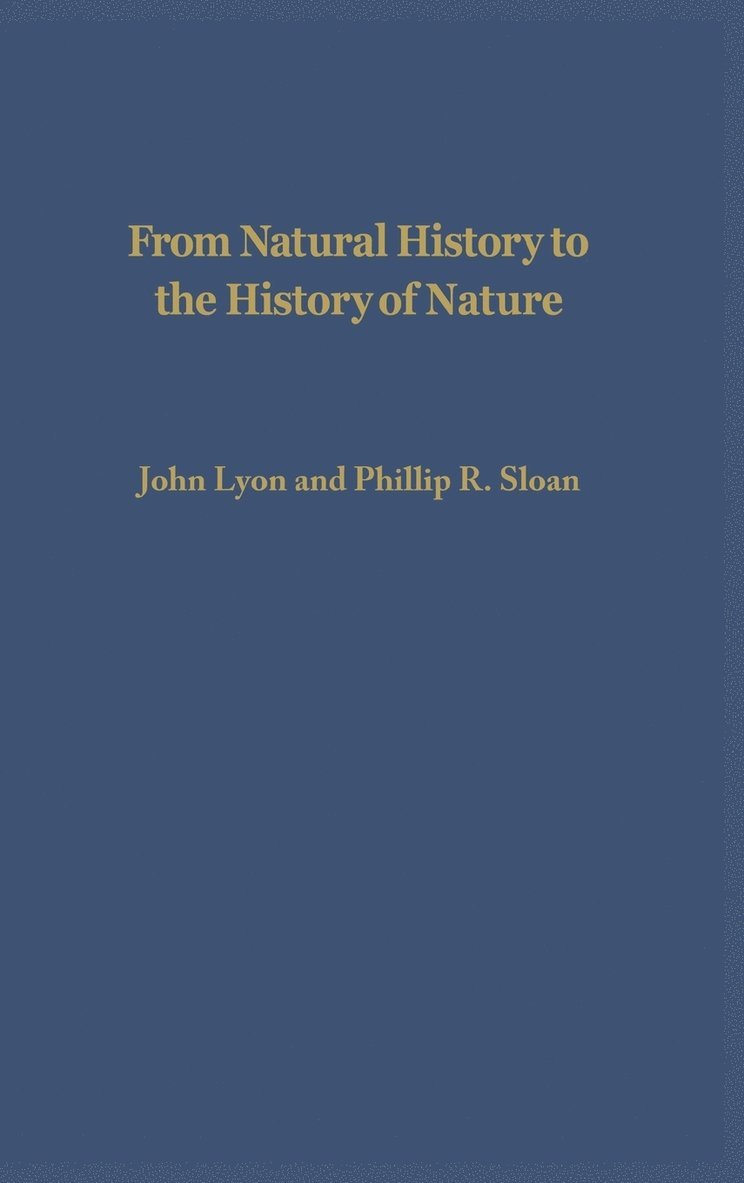 From Natural History to the History of Nature 1