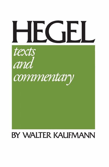 G. W. F. Hegel, Walter Kaufmann - Hegel, Häftad