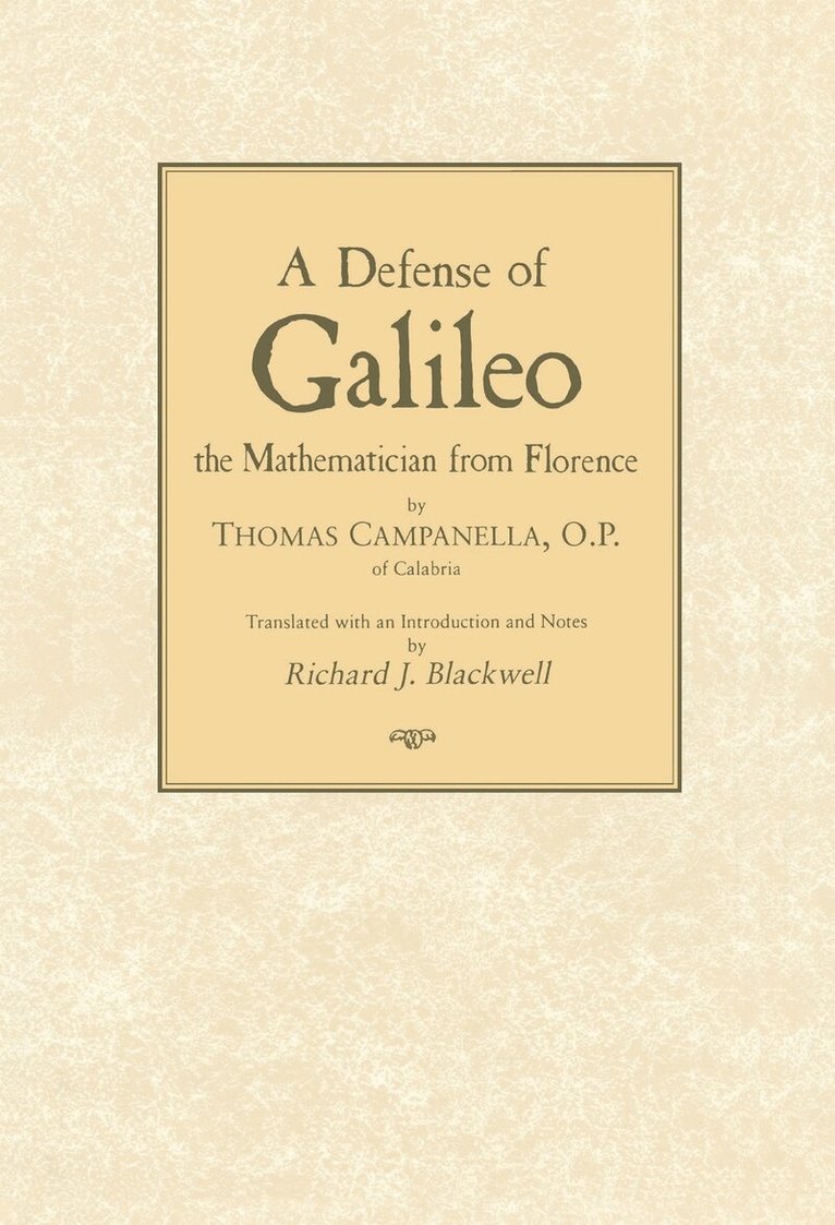 Thomas Campanella - Defense of Galileo, Häftad